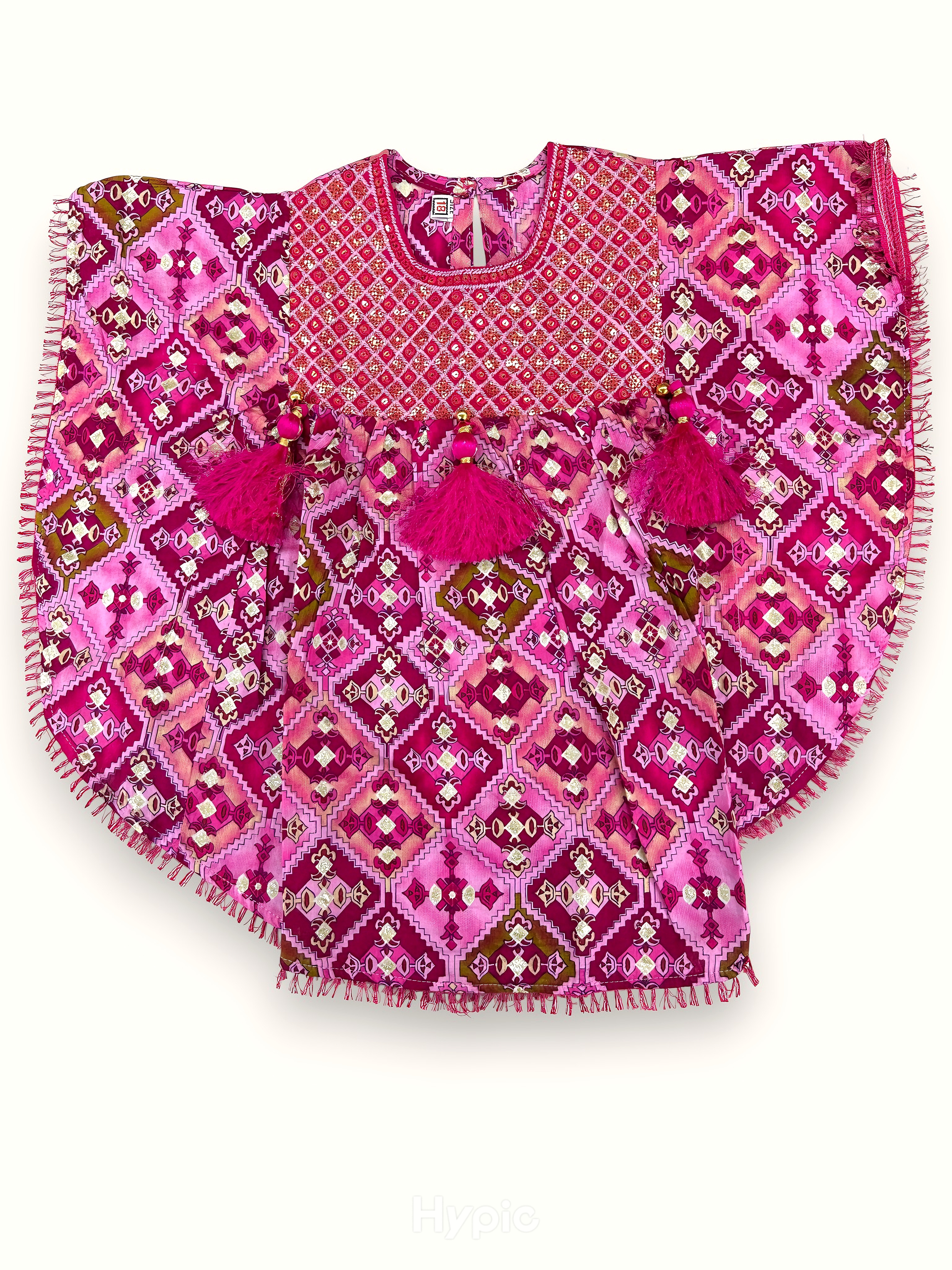Deep Pink Embroidered Kaftan