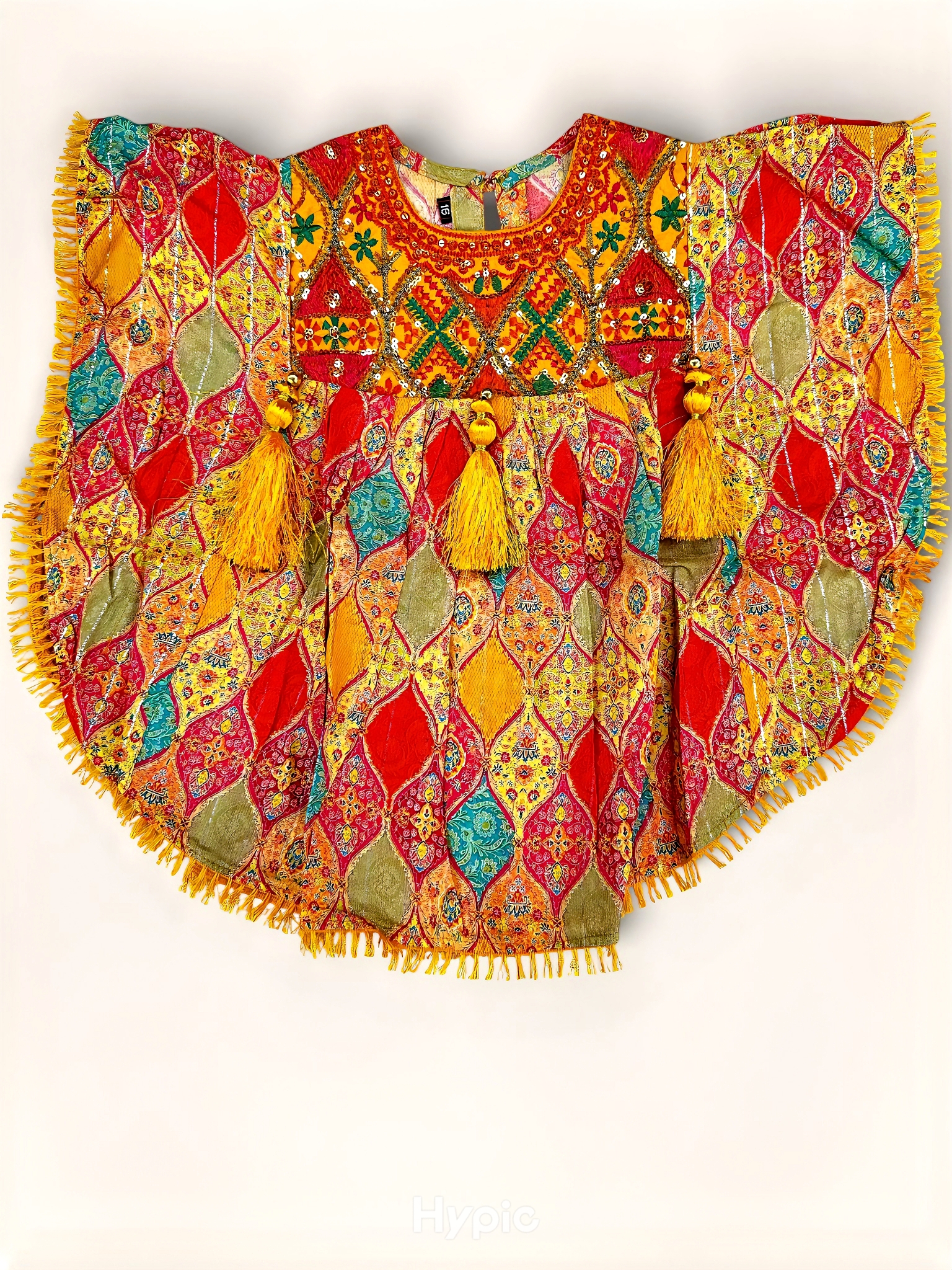 Yellow Soft Printed Kaftan