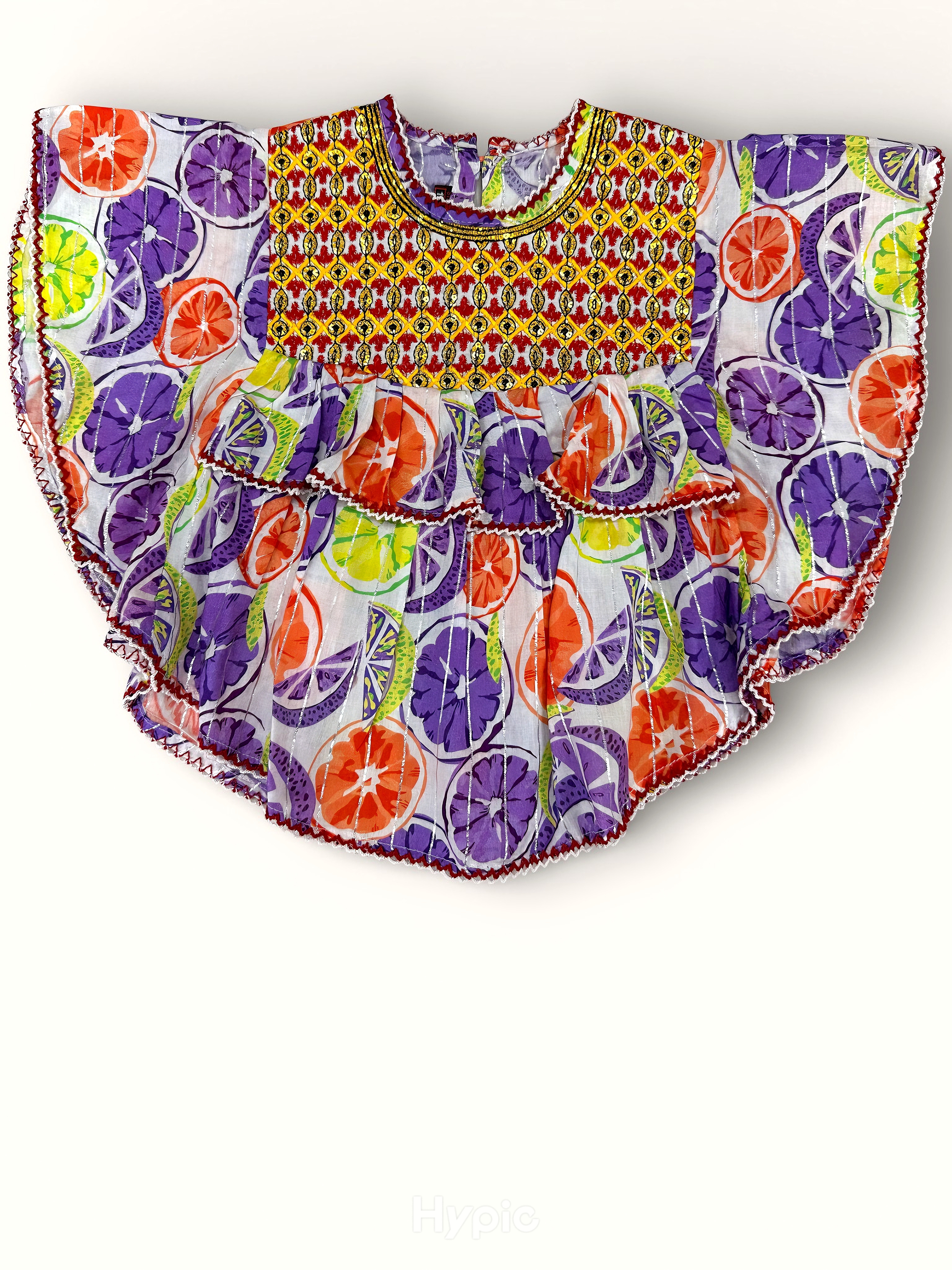 White Lemon Printed Kaftan