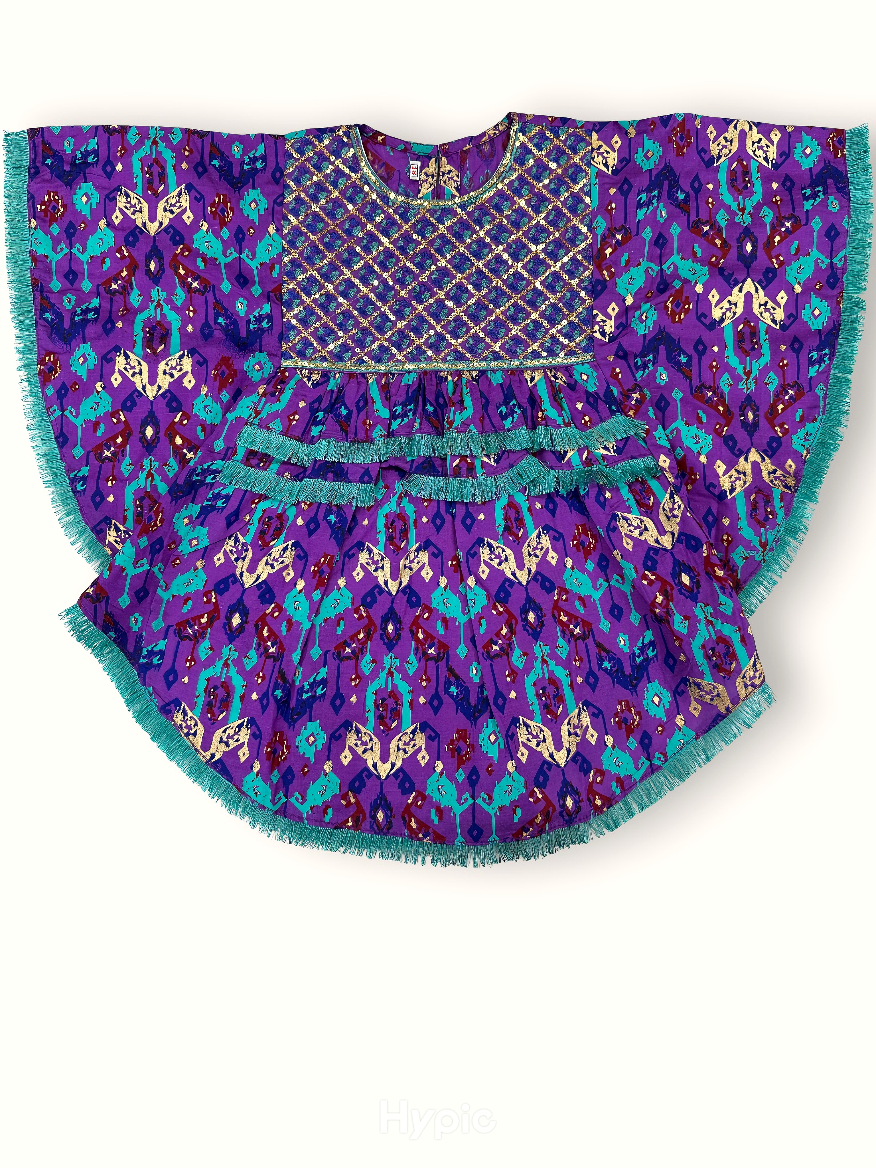 Deep Purple Screan Print Kaftan