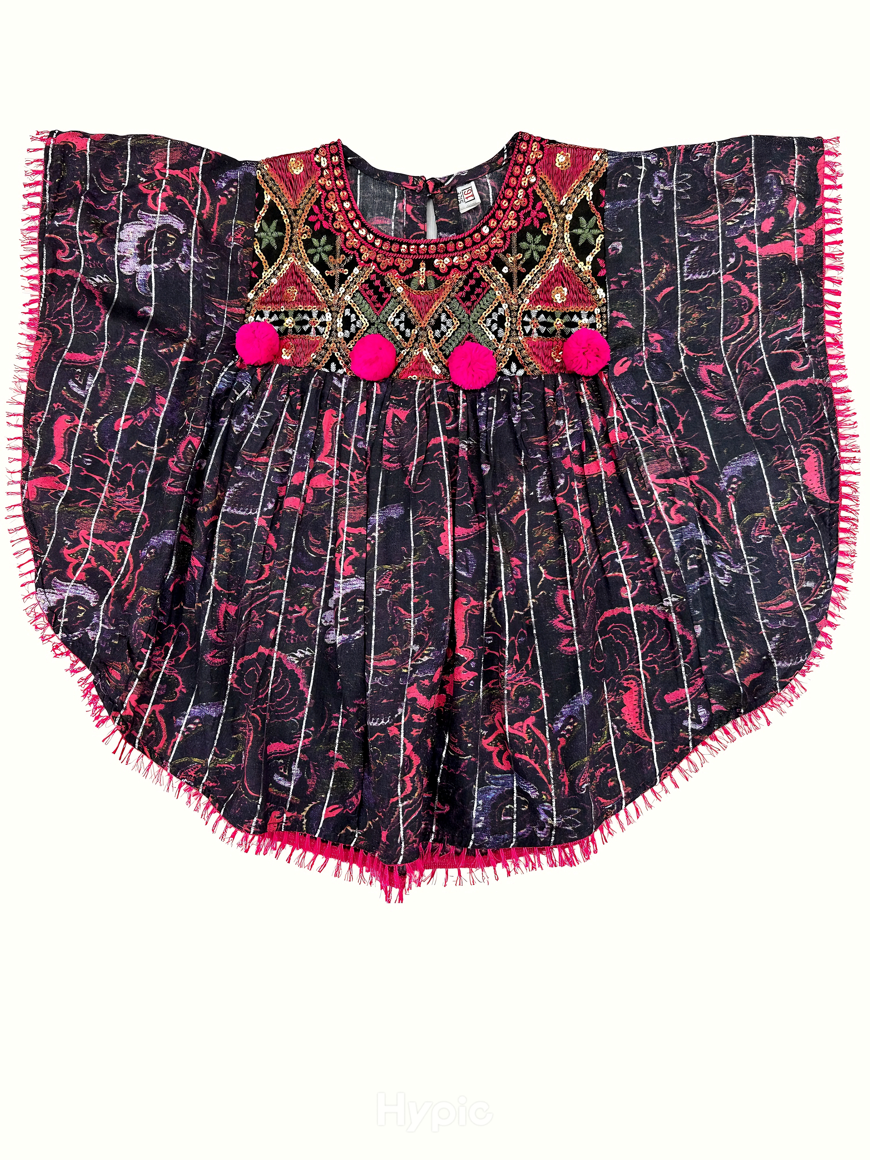 Ash Black Embroidered Kaftan