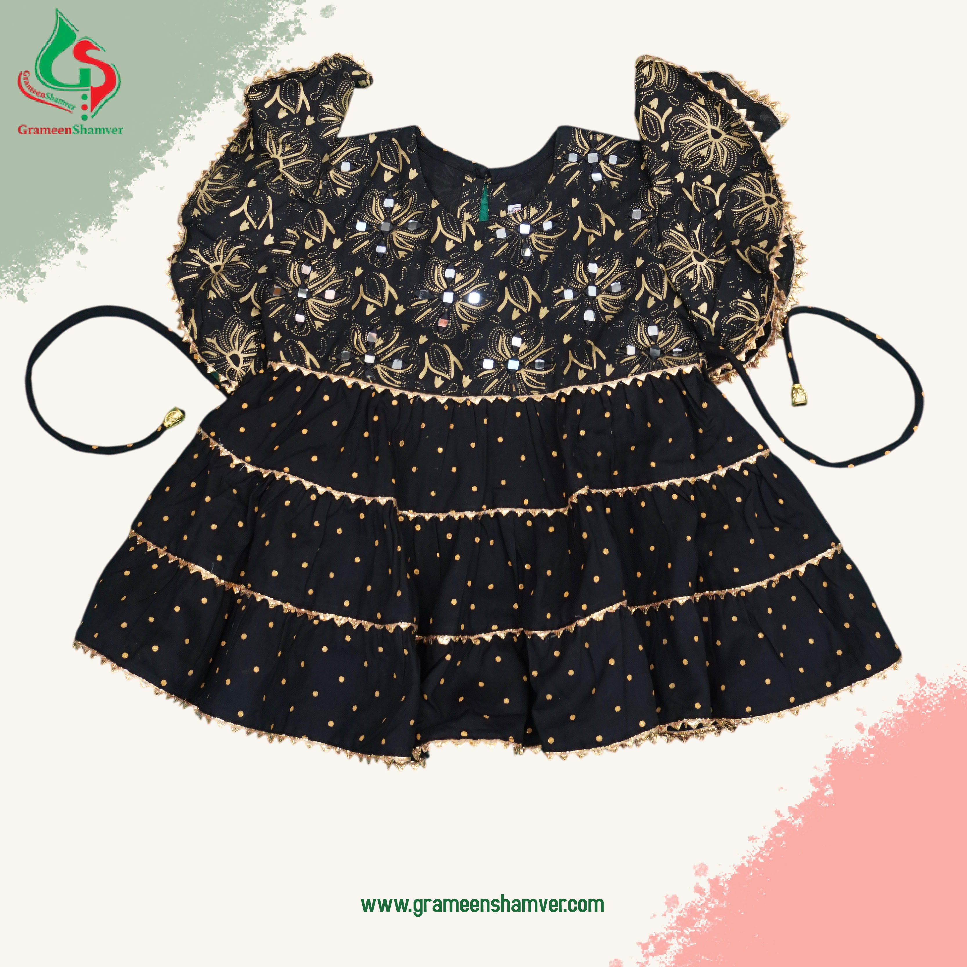 Black And Glass Embroidery Single Frog