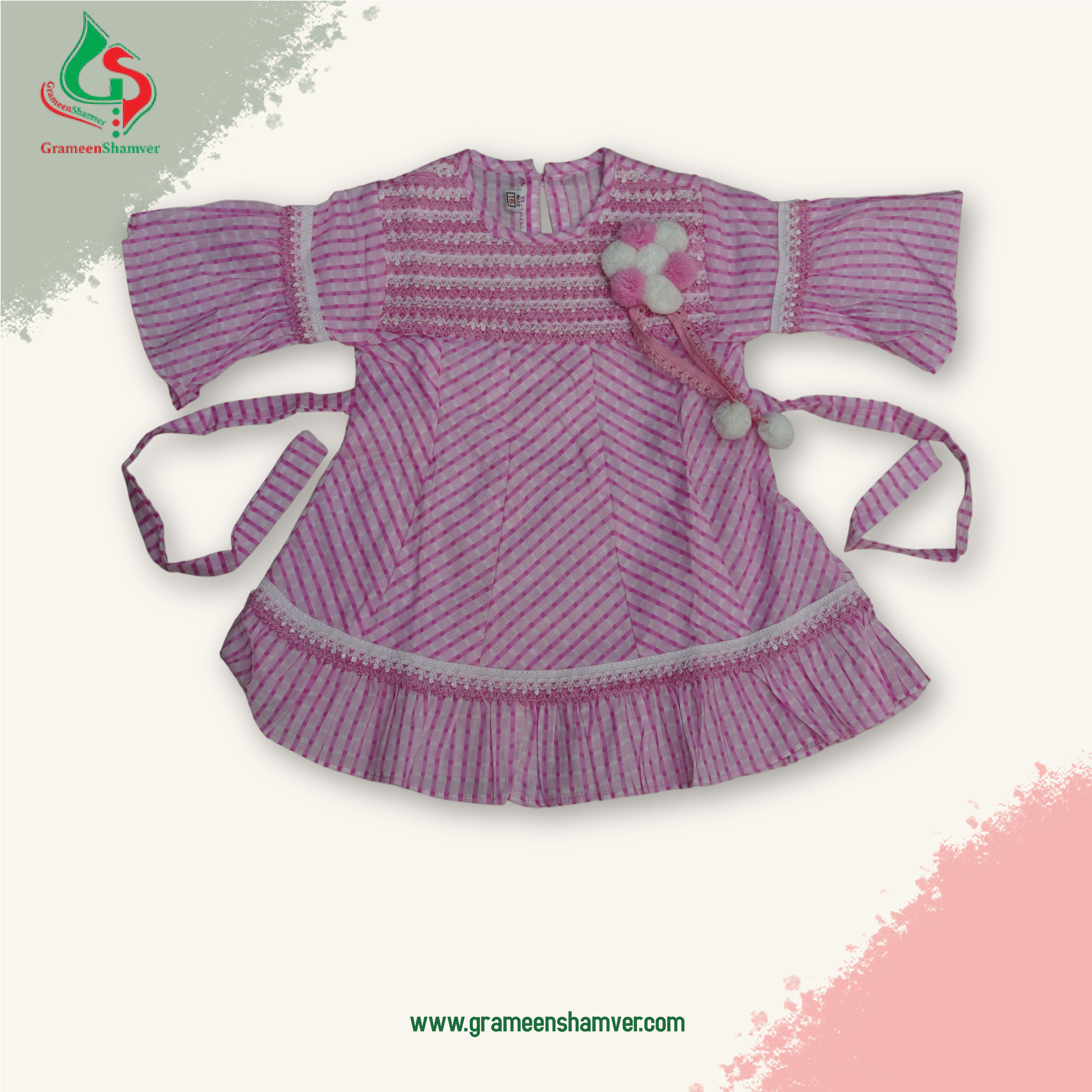 Candy Pink With Embroidered Single Frog