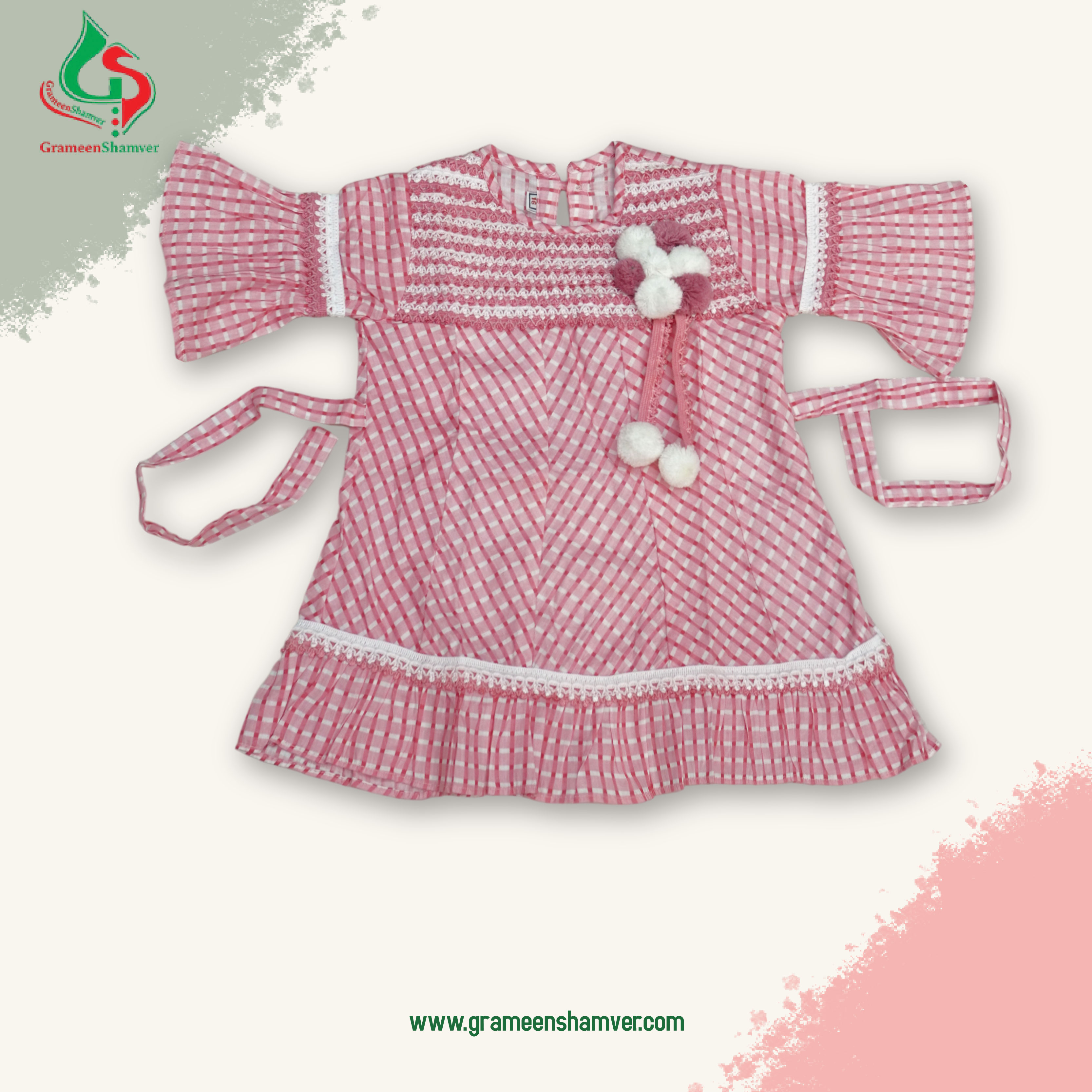 Baby Pink With Embroidered Single Frog